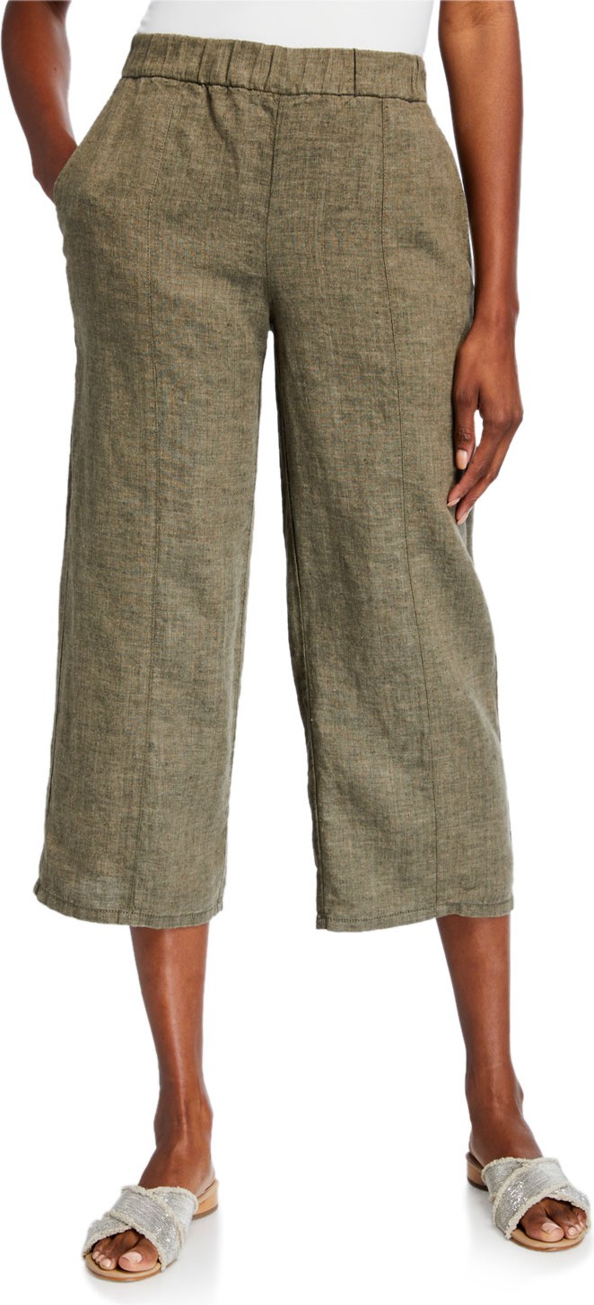 Eileen Fisher Plus Size Washable-Crepe Straight-Leg Pants