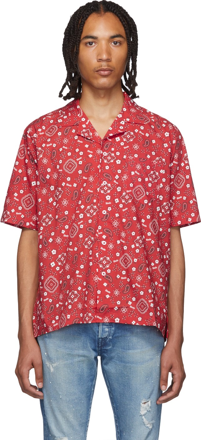 RHUDE Red Bandana Hawaiian Shirt