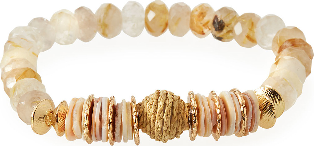 Akola Rutilated Quartz & Raffia Mini Bracelet