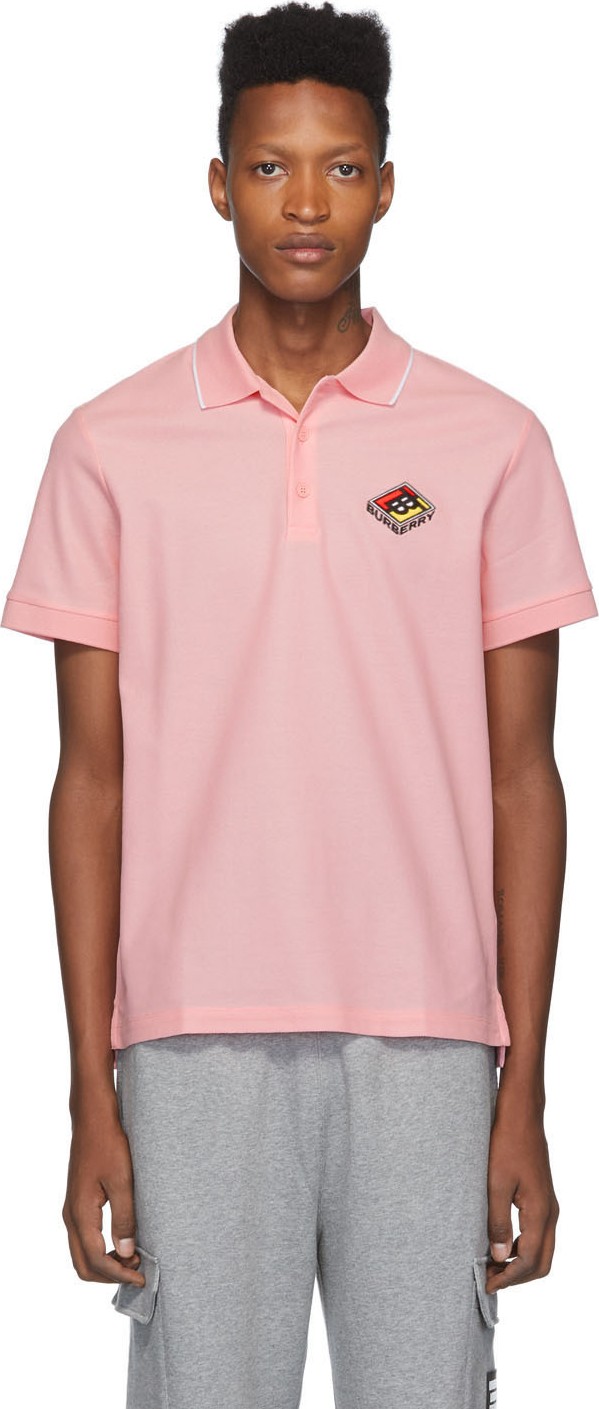 Burberry London England Pink Logo Aiden Polo