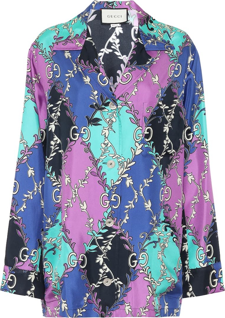 Gucci Printed silk-twill shirt