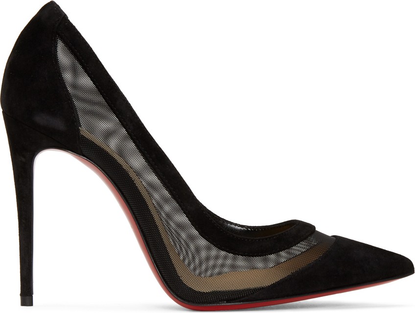 Christian Louboutin Black Suede Galativi 100 Heels