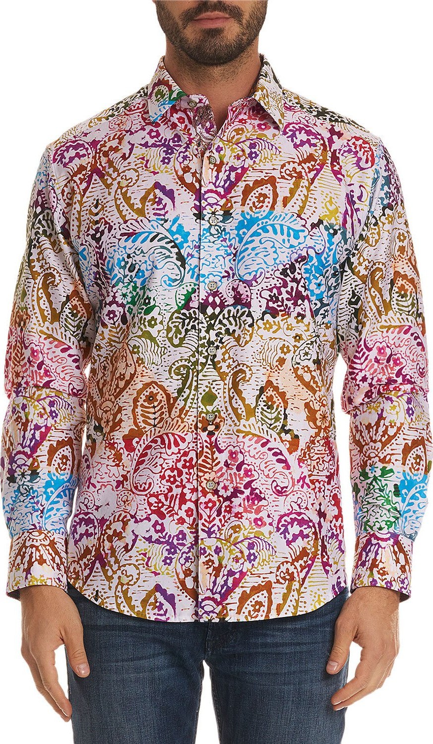 Robert Graham Men's Zelandia Classic Fit Multicolor Paisley Sport Shirt