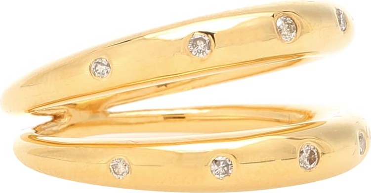 Theodora Warre Diamond Double Band gold-plated ring