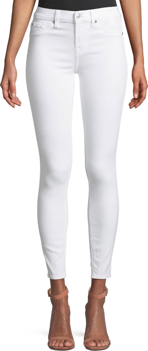 7 For All Mankind B(Air) Mid-Rise Ankle Skinny Jeans with Faux Front Pockets