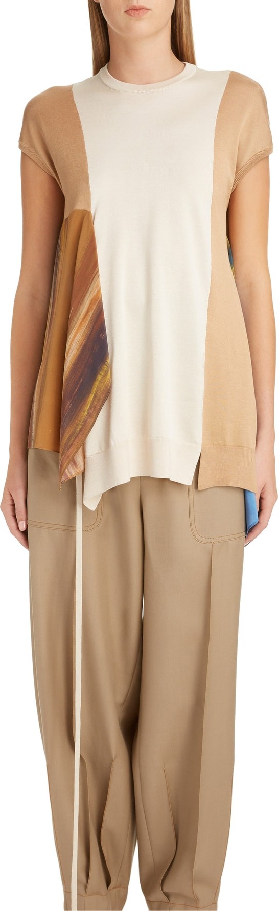 LOEWE Scarf Panel Silk Sweater
