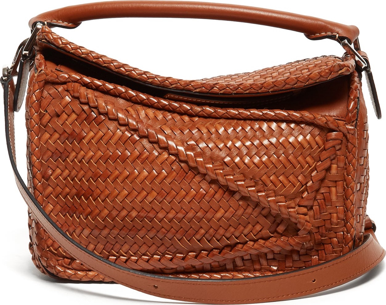 LOEWE Puzzle small woven leather cross-body bag