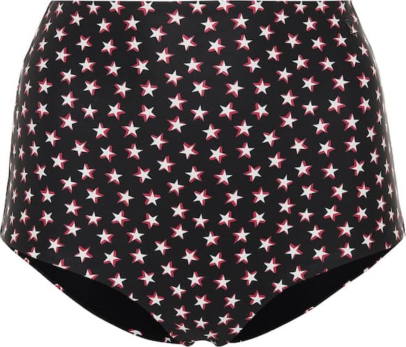 Saint Laurent Printed high-rise bikini bottoms