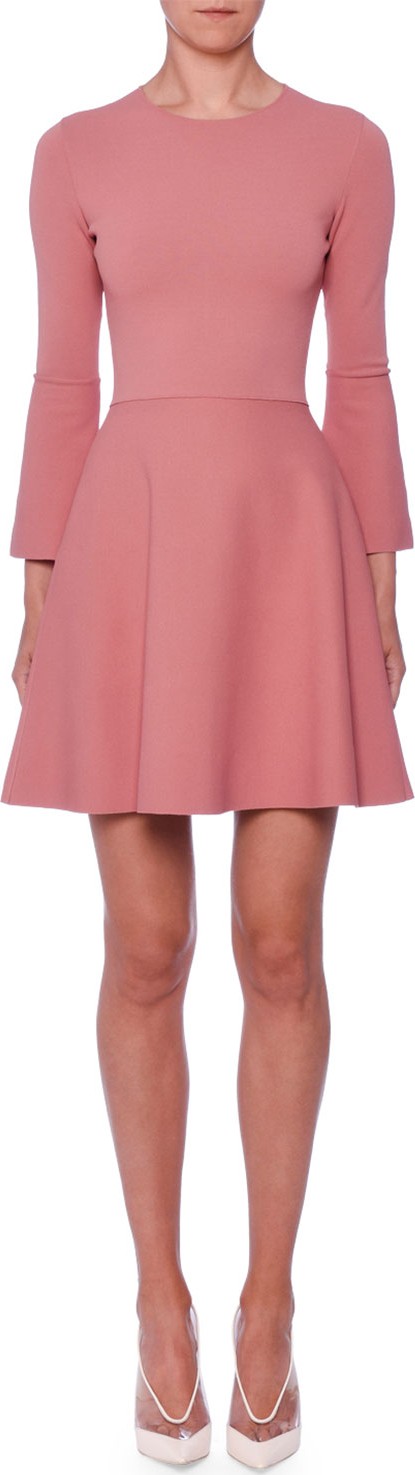 Stella McCartney Bell-Sleeve Fit-and-Flare Short Dress