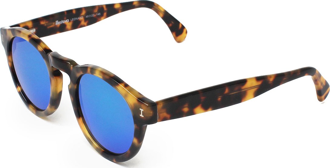 Illesteva Leonard Mirrored Round Acetate Sunglasses