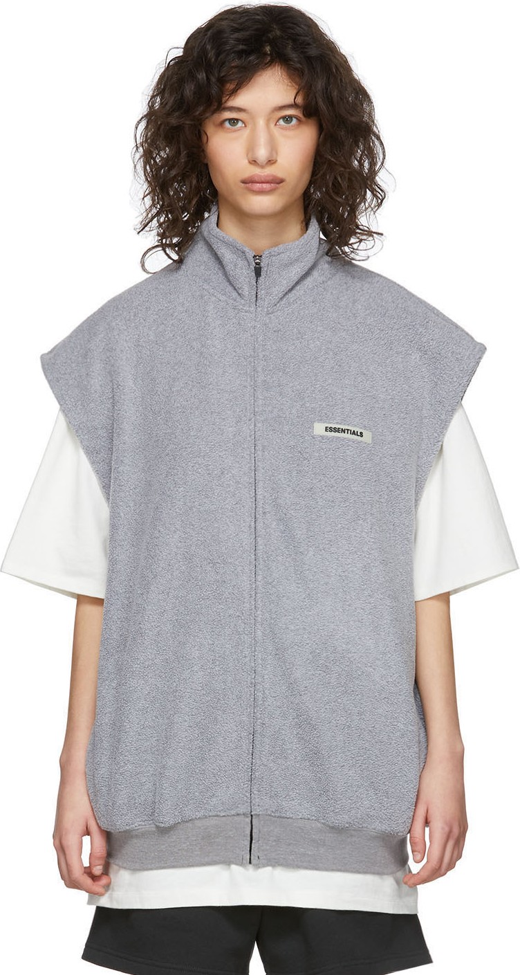 Essentials Grey Polar Fleece Vest