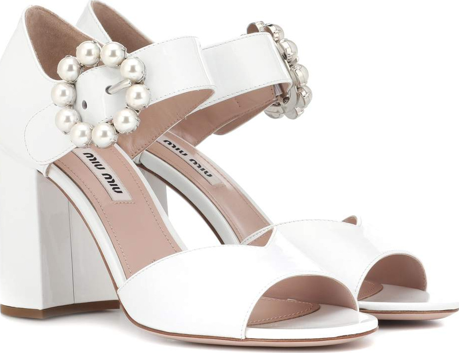 Miu Miu Embellished patent leather sandals