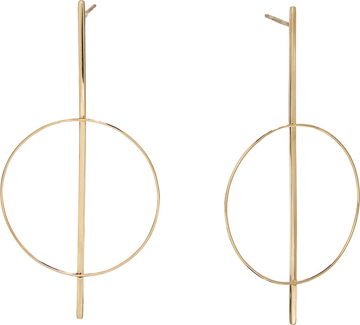 Lana 14k Gold Flat Bar Hoop Earrings