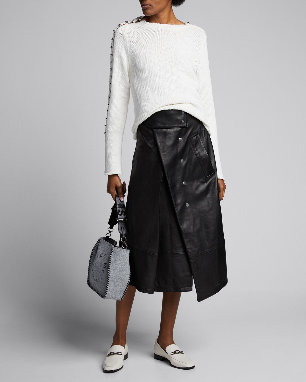 3.1 Phillip Lim Leather Trench Skirt