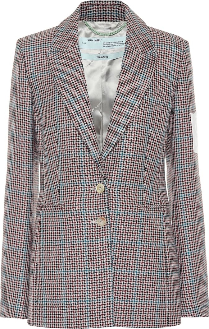 Off White Checked wool blazer