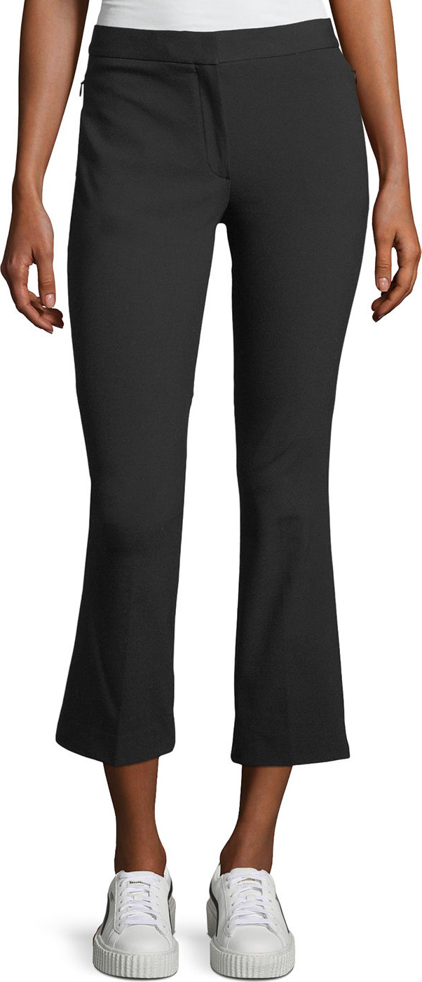Theory Stretch-Cotton Cropped Kick-Flare Pants