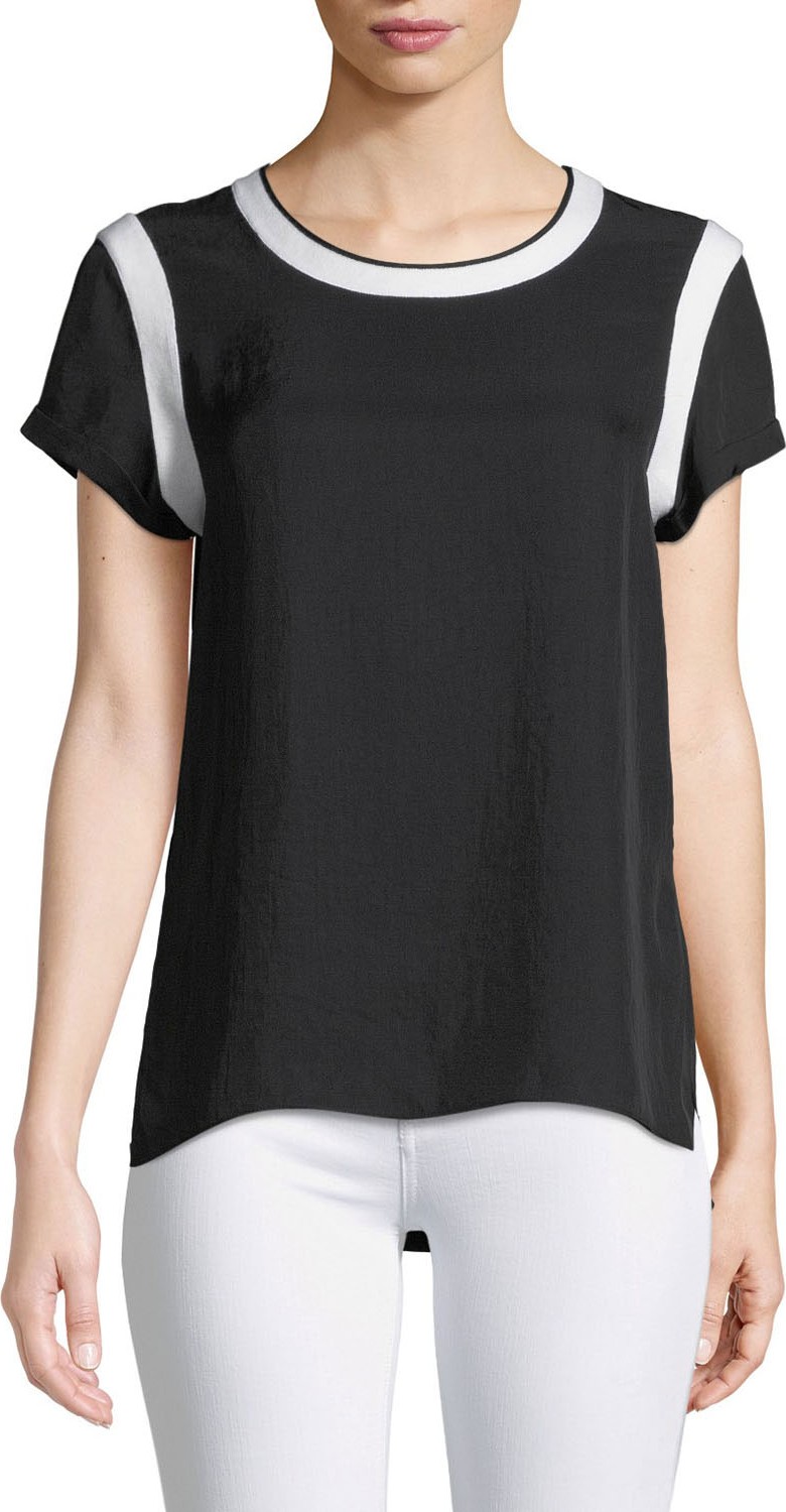 Rag & Bone Nick Crewneck Tee with Contrast Trim