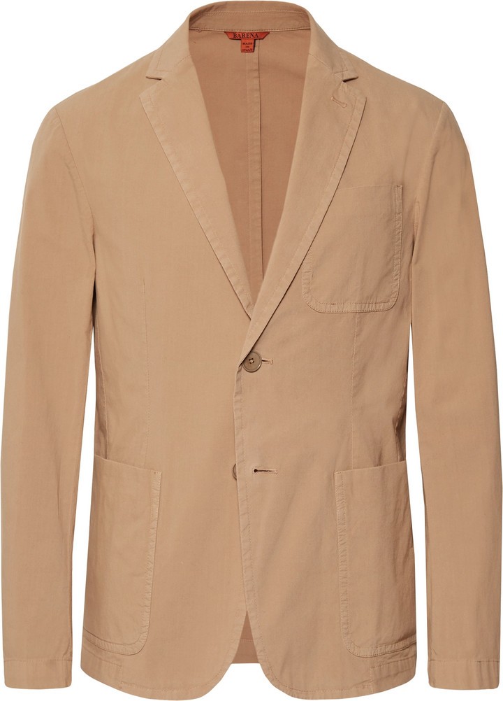 Barena Tan Maranto Slim-Fit Stretch-Cotton Blazer