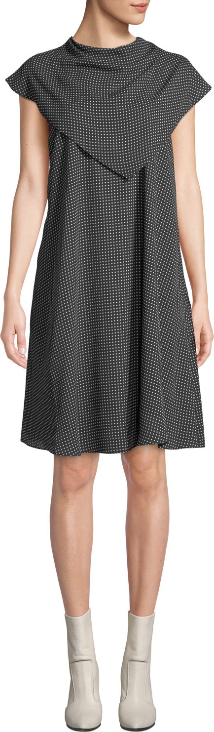 Fame and Partners The Thanh Popover Cap-Sleeve Dress