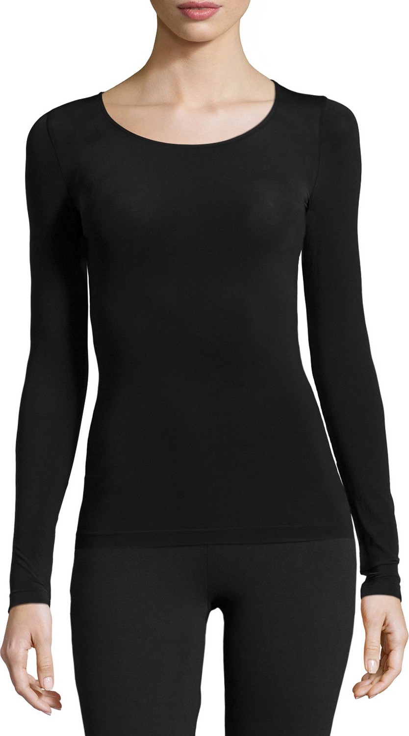 Wolford Buenos Aires Long-Sleeve Pullover Top, Black