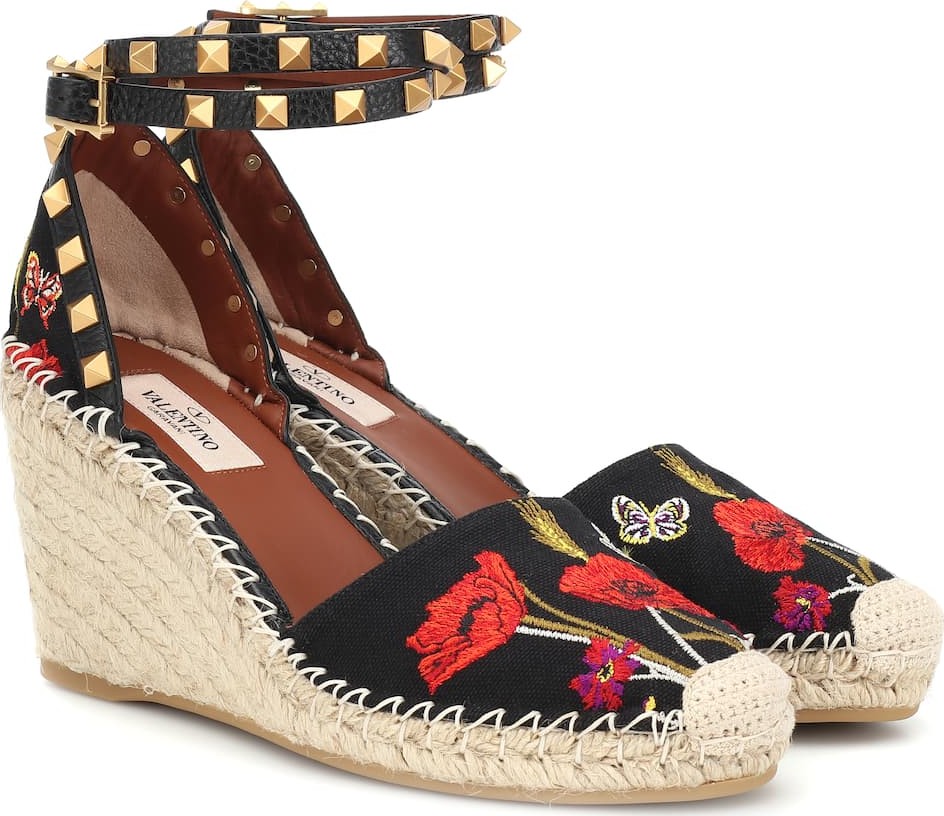 Valentino Valentino Garavani Rockstud wedge espadrilles