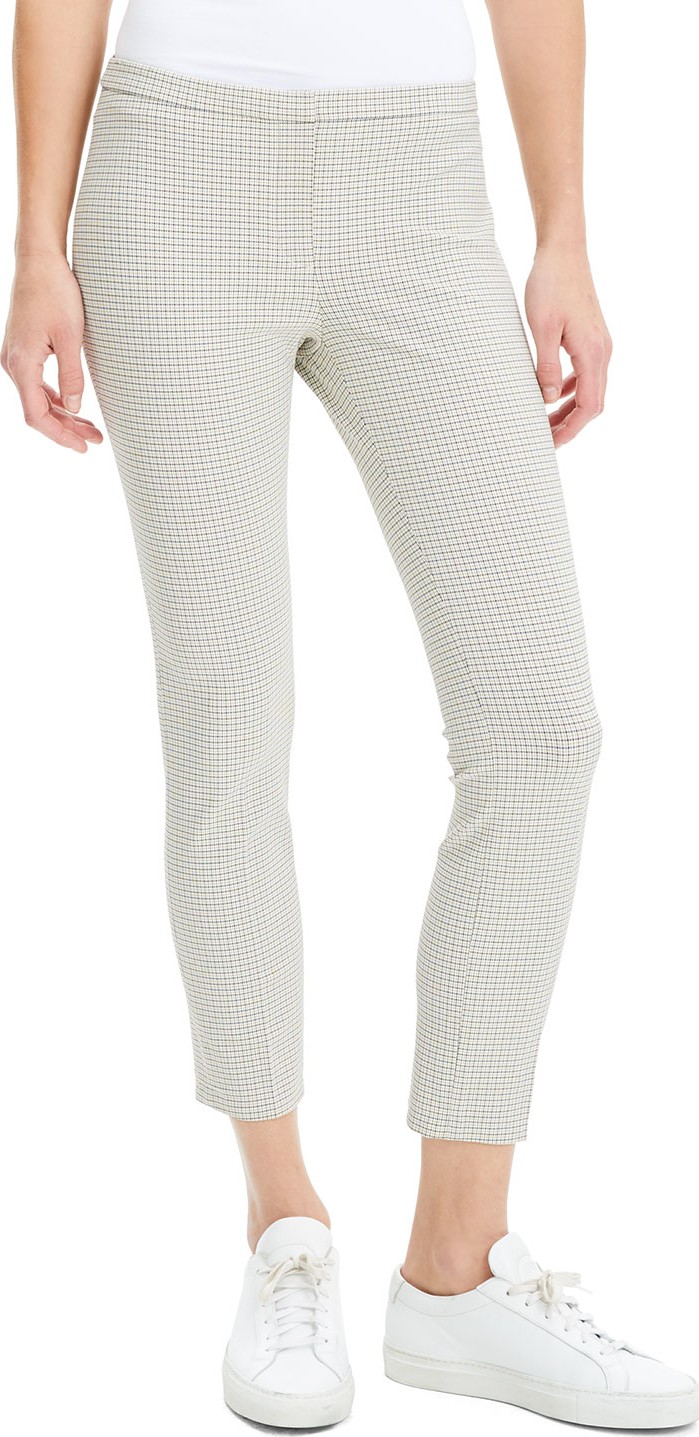 Theory Plaid Cropped Skinny Pants