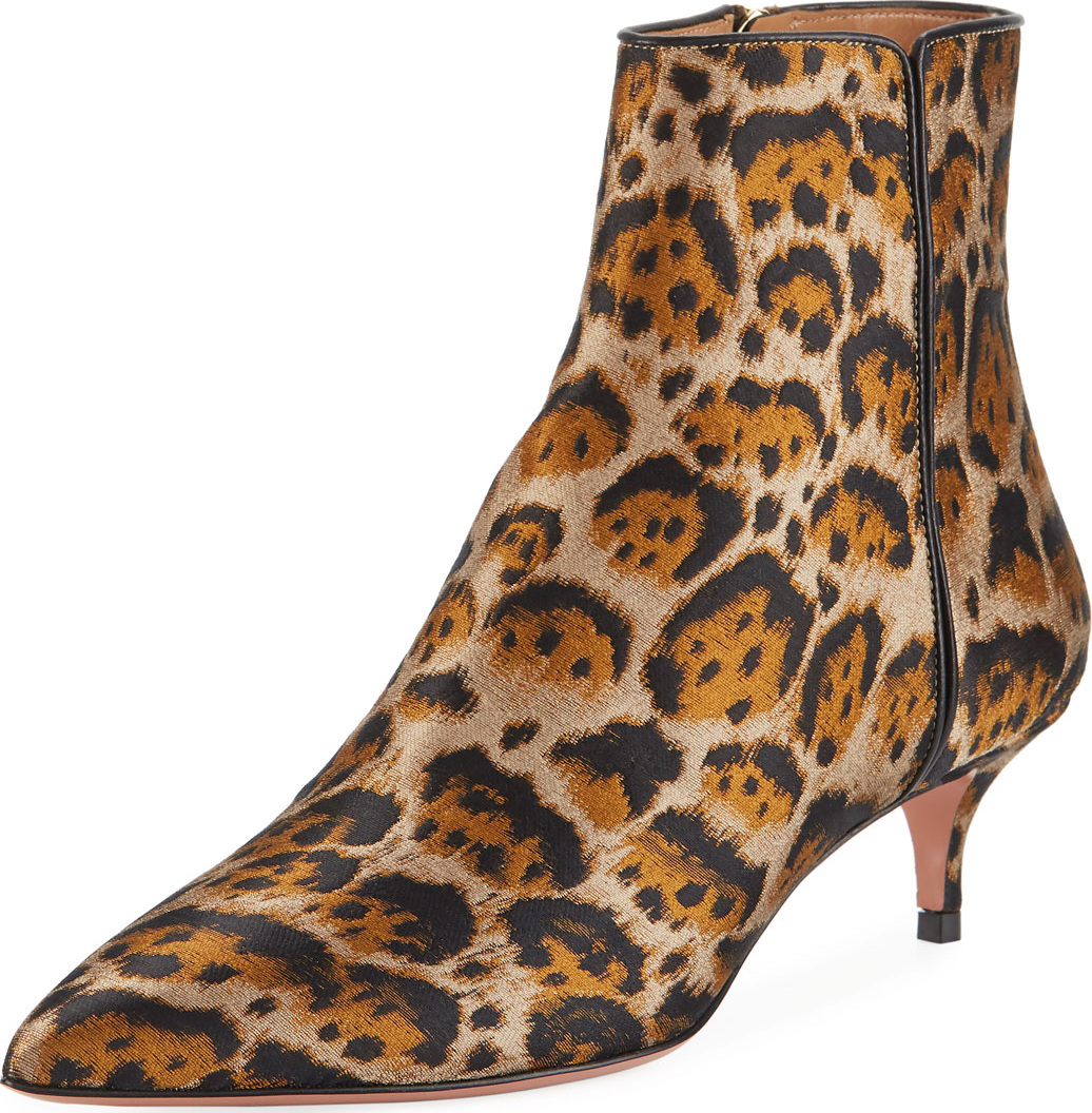 Aquazzura Quant Jacquard Leopard Bootie