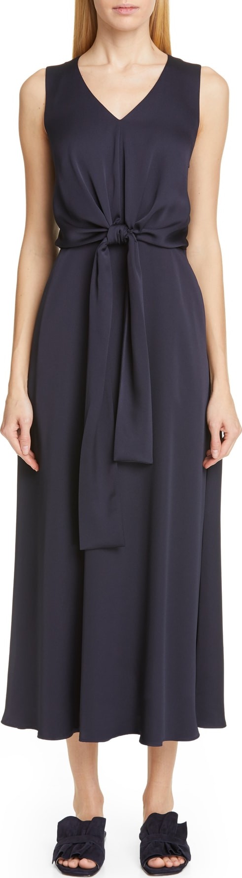 Lafayette 148 New York Ambrosia Tie Waist Midi Dress