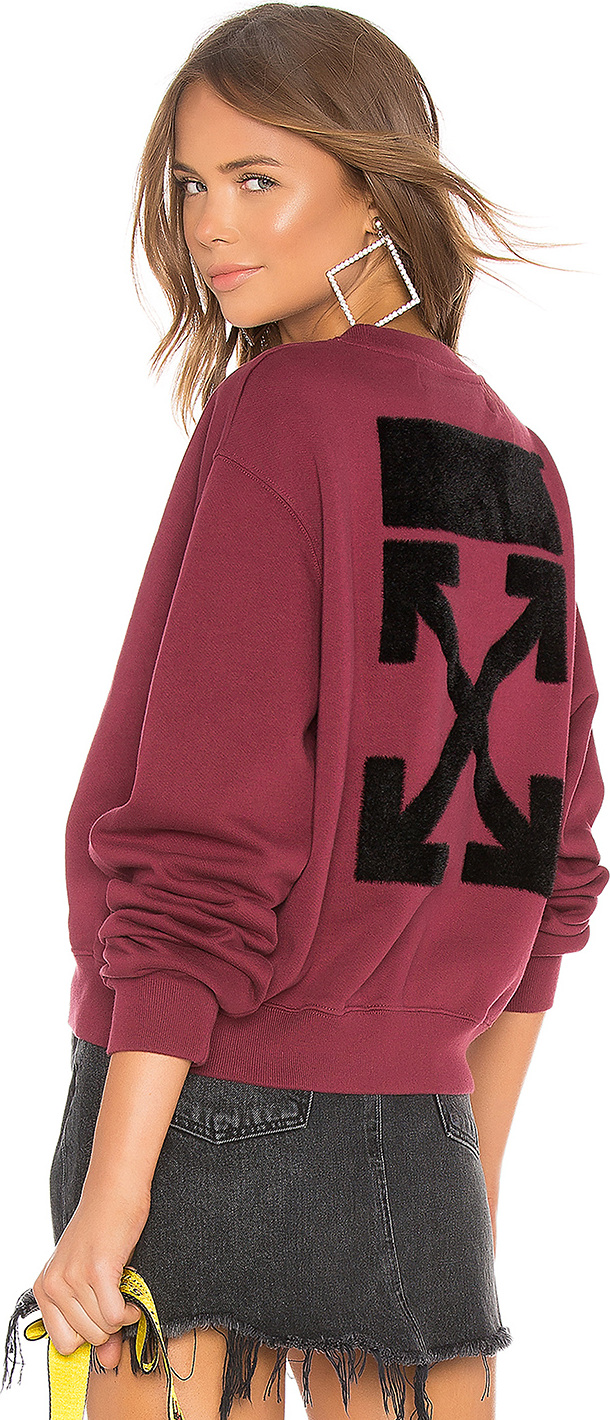 Off White Arrow Crop Crewneck Sweatshirt