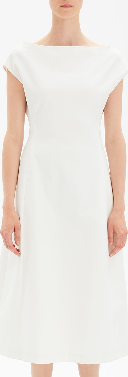 Theory Boat-Neck Double-Stretch Tulip Midi Dress