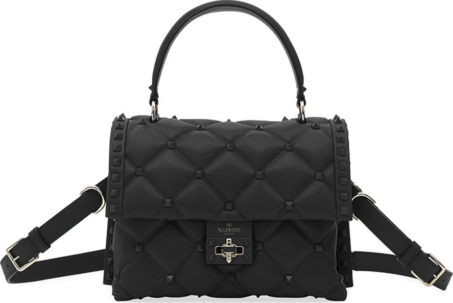 Valentino Candystud Quilted Leather Top-Handle Bag - Tonal Studs