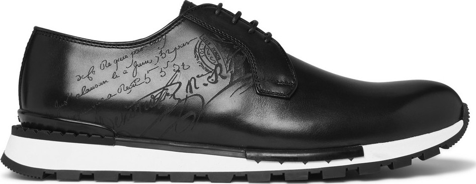 Berluti Fast Track Logo-Embossed Leather Sneakers