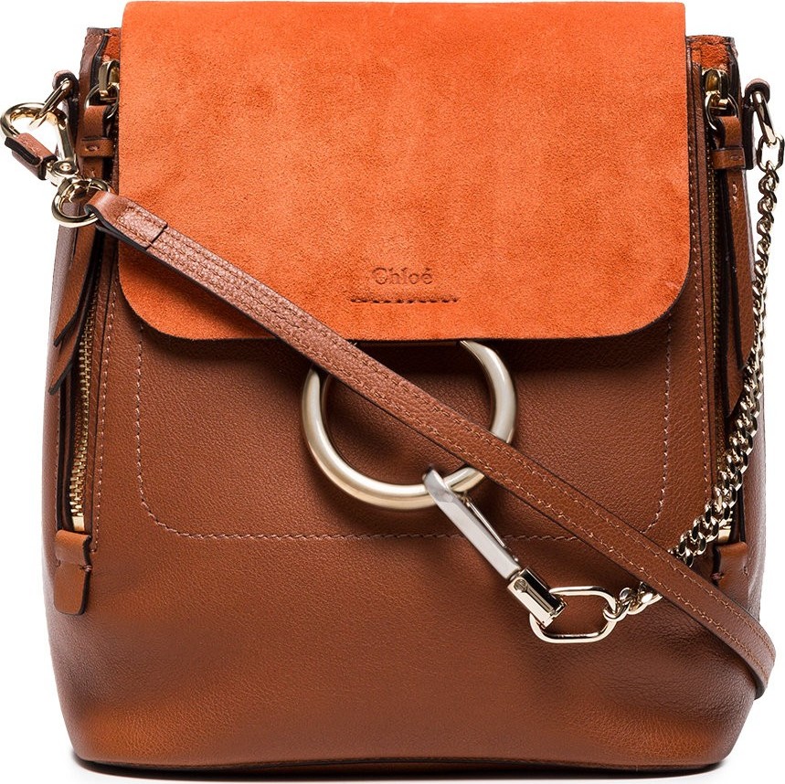 Chloe Brown Faye Leather Backpack