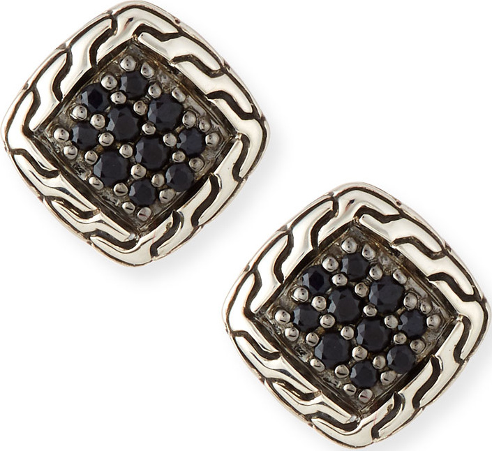 John Hardy Classic Chain Black Sapphire Stud Earrings