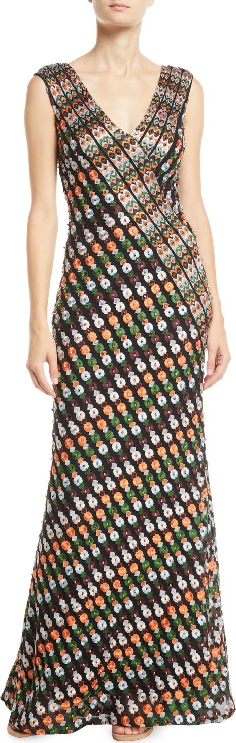 Jovani Multicolor V-Neck Sleeveless Gown