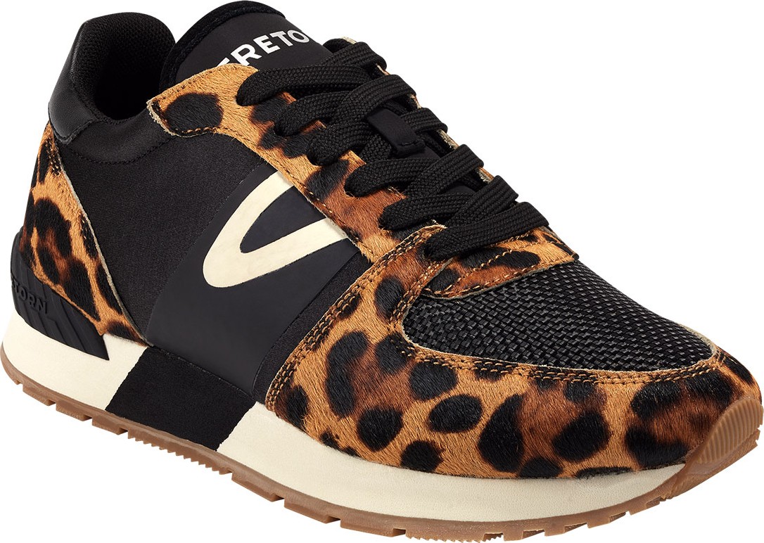 Tretorn Loyola 10 Leopard-Print Fur Trainer Sneakers