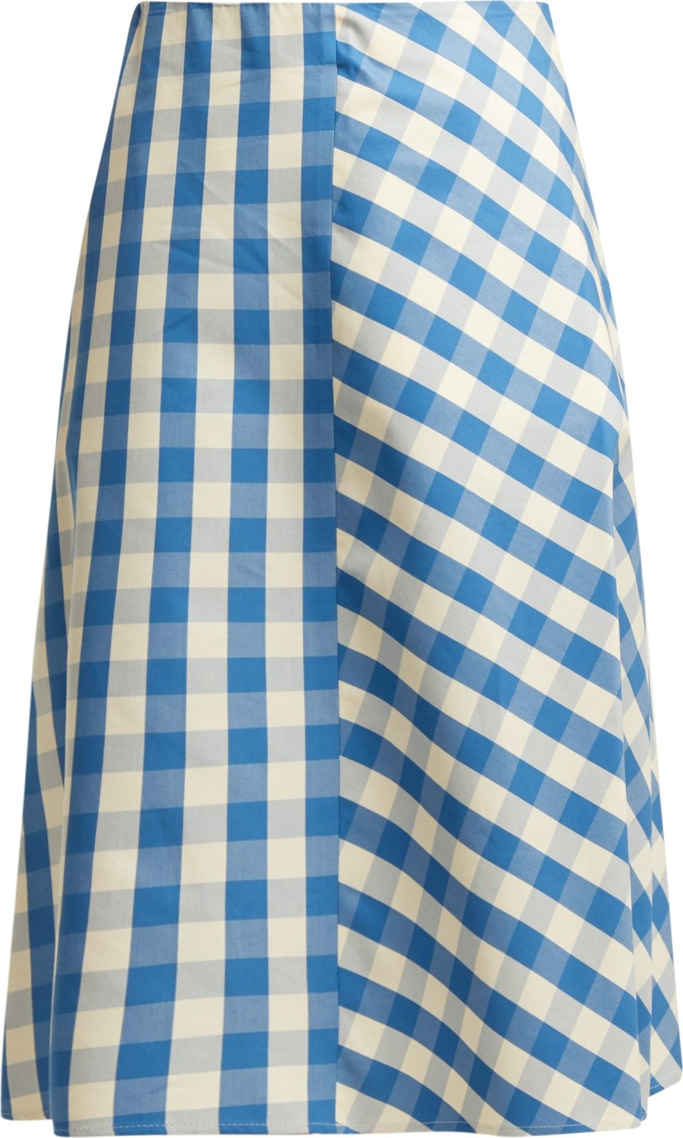 Jil Sander Giara gingham cotton midi skirt
