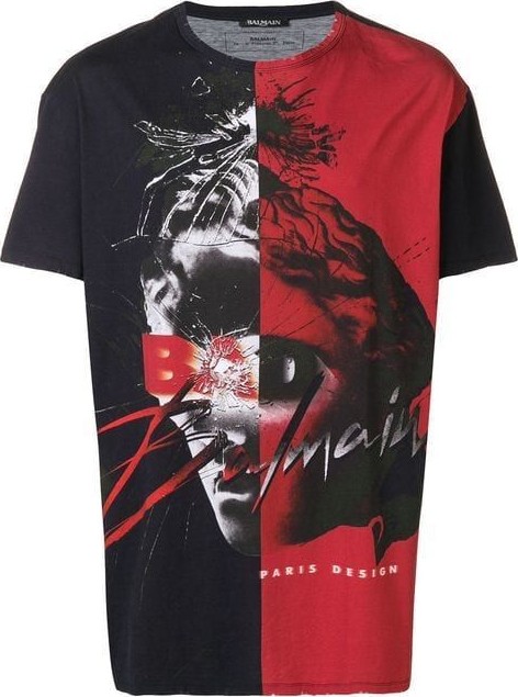 Balmain Color block graphic t-shirt