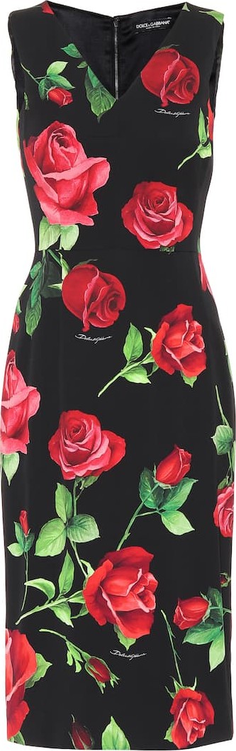 Dolce & Gabbana Floral stretch-silk charmeuse dress