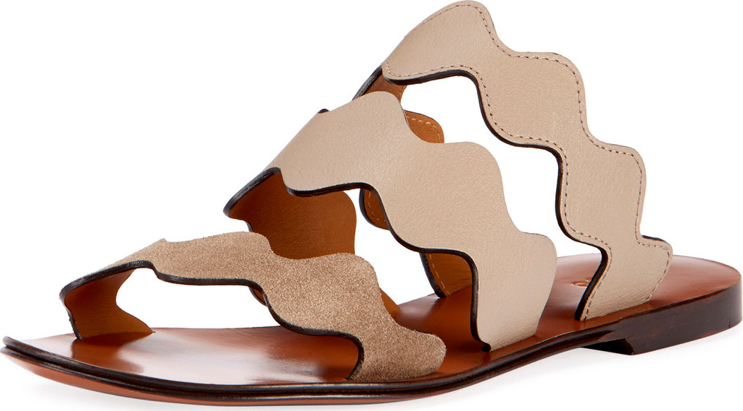 Chloe Flat Wave Mixed Slide Sandal