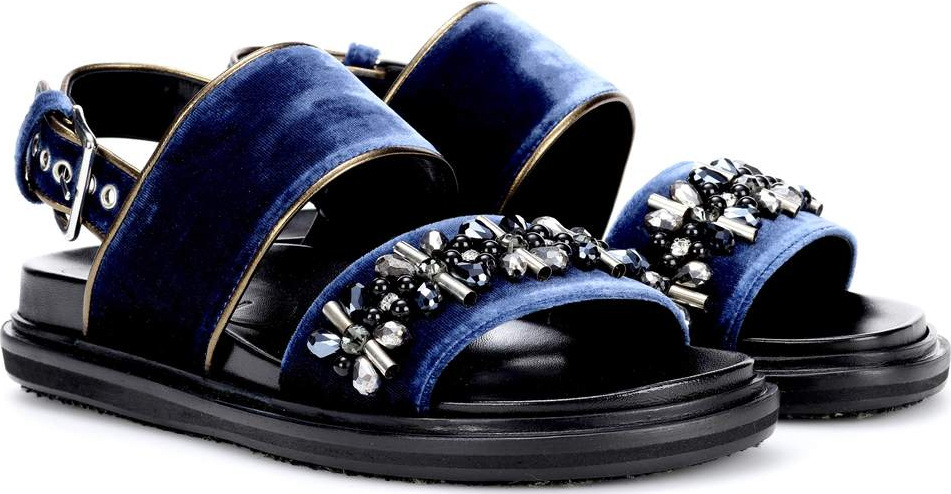 Marni Embellished velvet sandals