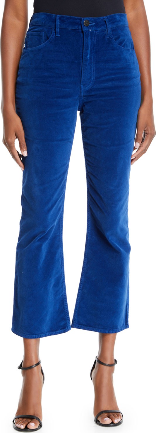 3X1 Empire Velvet Crop Flare-Leg Jeans