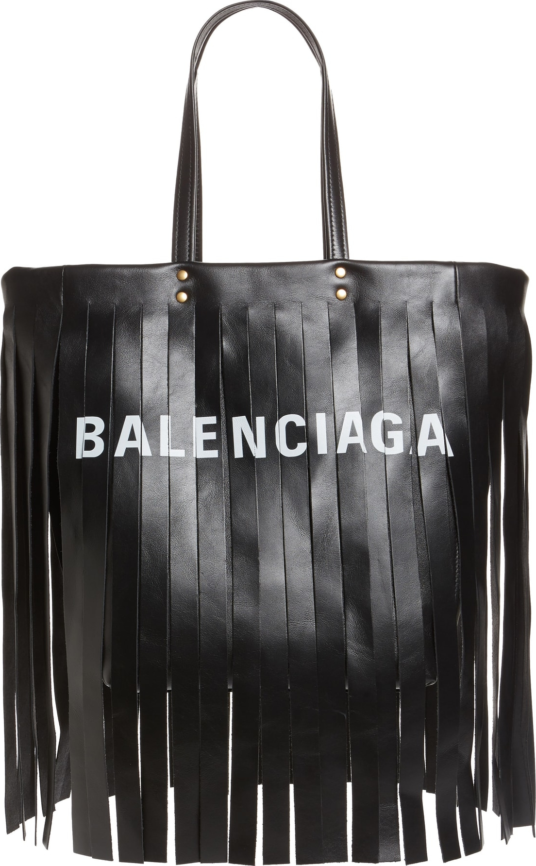 Balenciaga Small Laundry Cabas Fringe Calfskin Tote