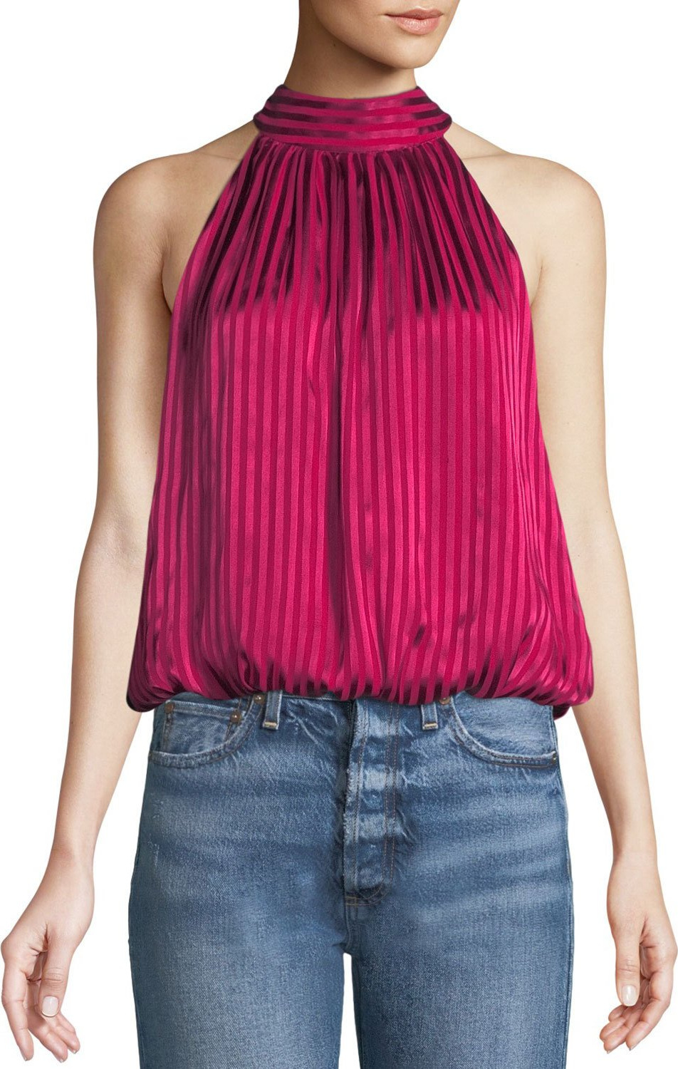 Alice + Olivia Maris Gathered Halter Top