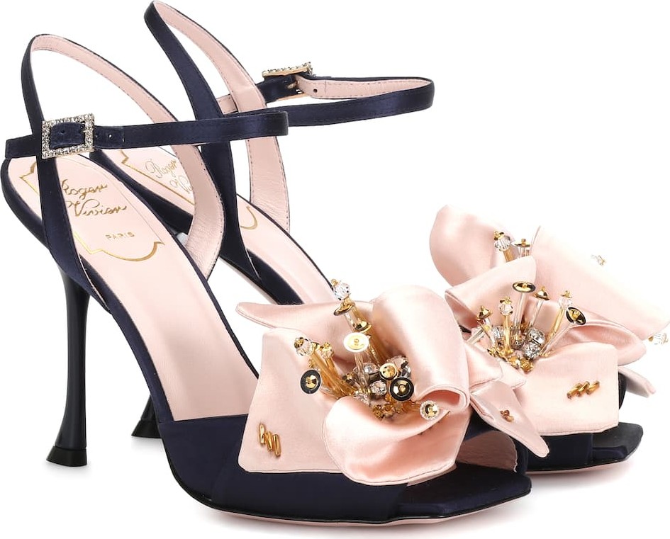 Roger Vivier Viv' Fireflower satin sandals