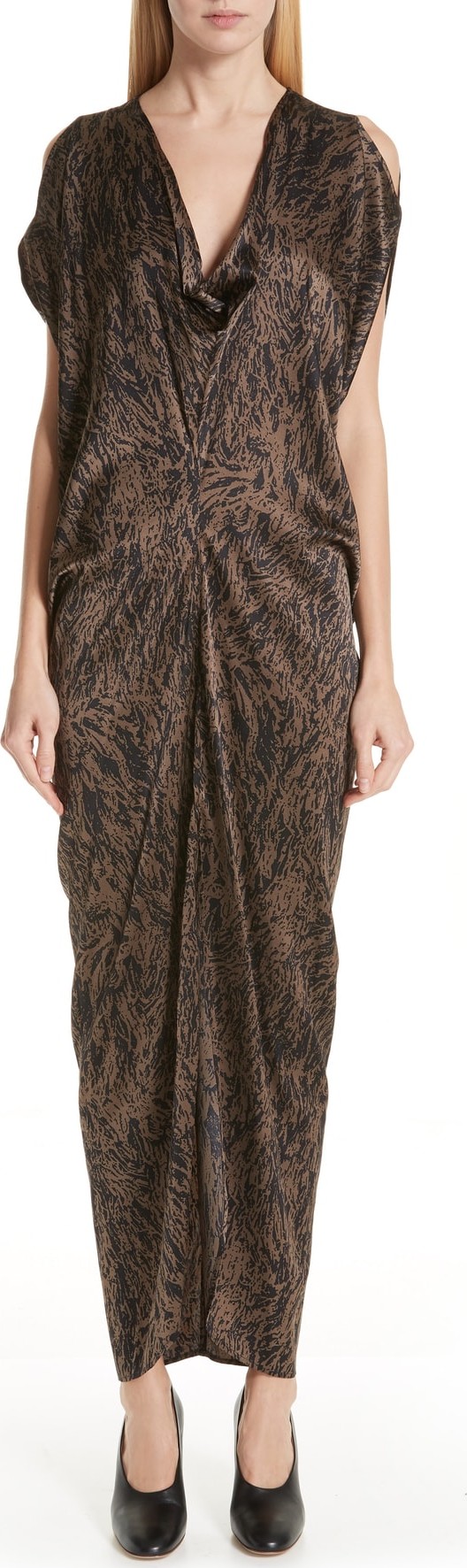 Zero + Maria Cornejo Miu Hair Print Stretch Silk Dress
