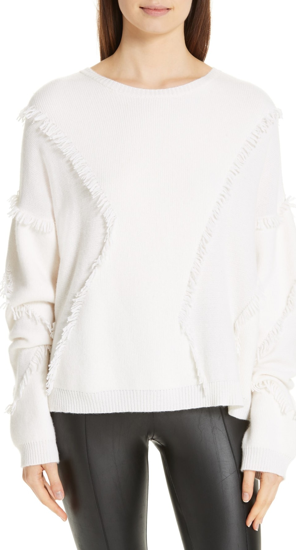 ATM Anthony Thomas Melillo Fringe Detail Sweater