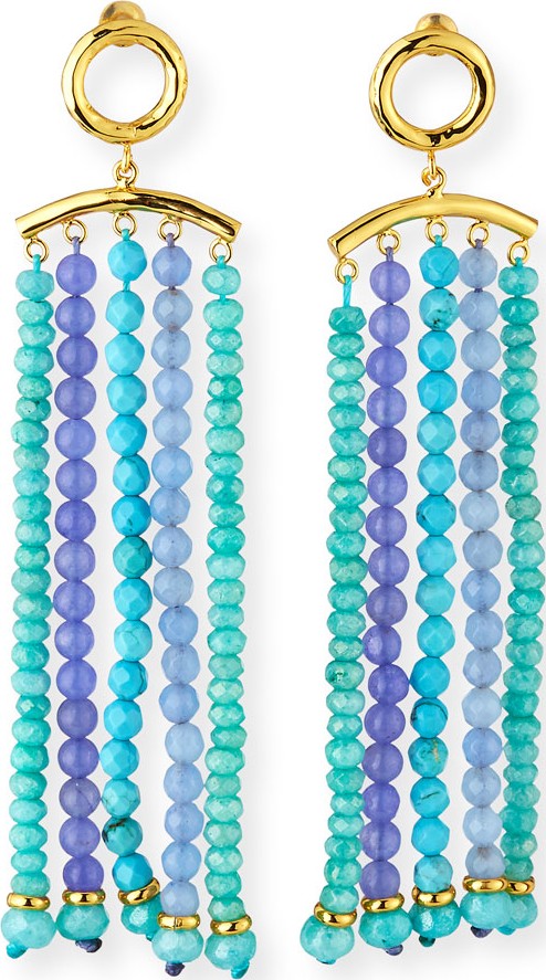 NEST Jewelry Amazonite & Amethyst Tassel Earrings