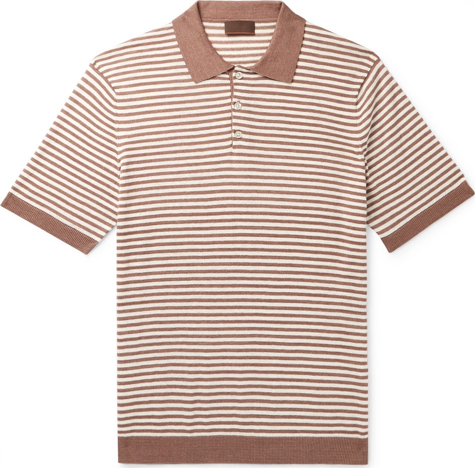 Altea Striped Linen and Cotton-Blend Polo Shirt