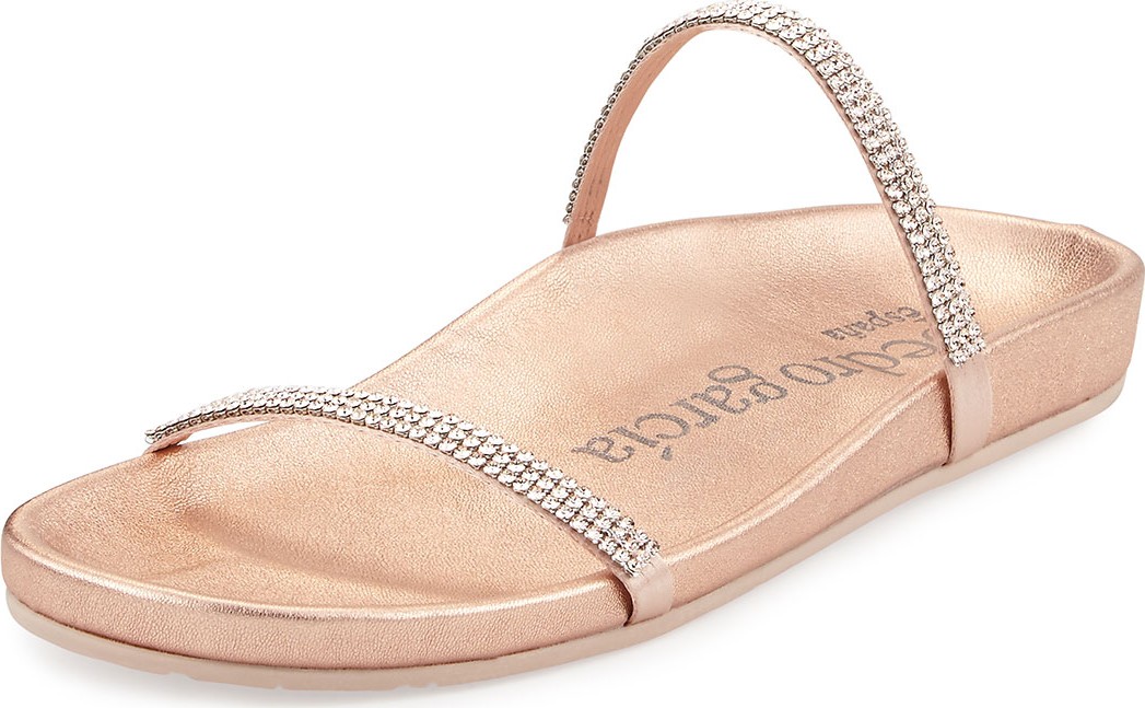 Pedro Garcia Amanda Crystal Flat Slide Sandals